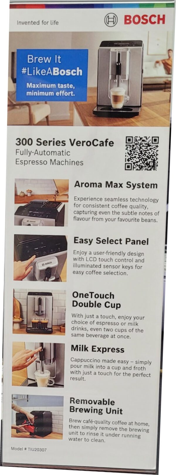 Bosch Vero Cafe Acrylic Sign Holder