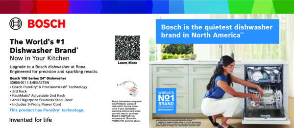 Bosch Dishwasher Header Card - 100 Series/300 Series 2 Sided English