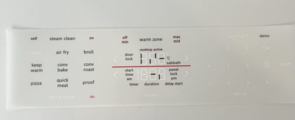 100 Series Range User Interface Cling  English panel - Image 3